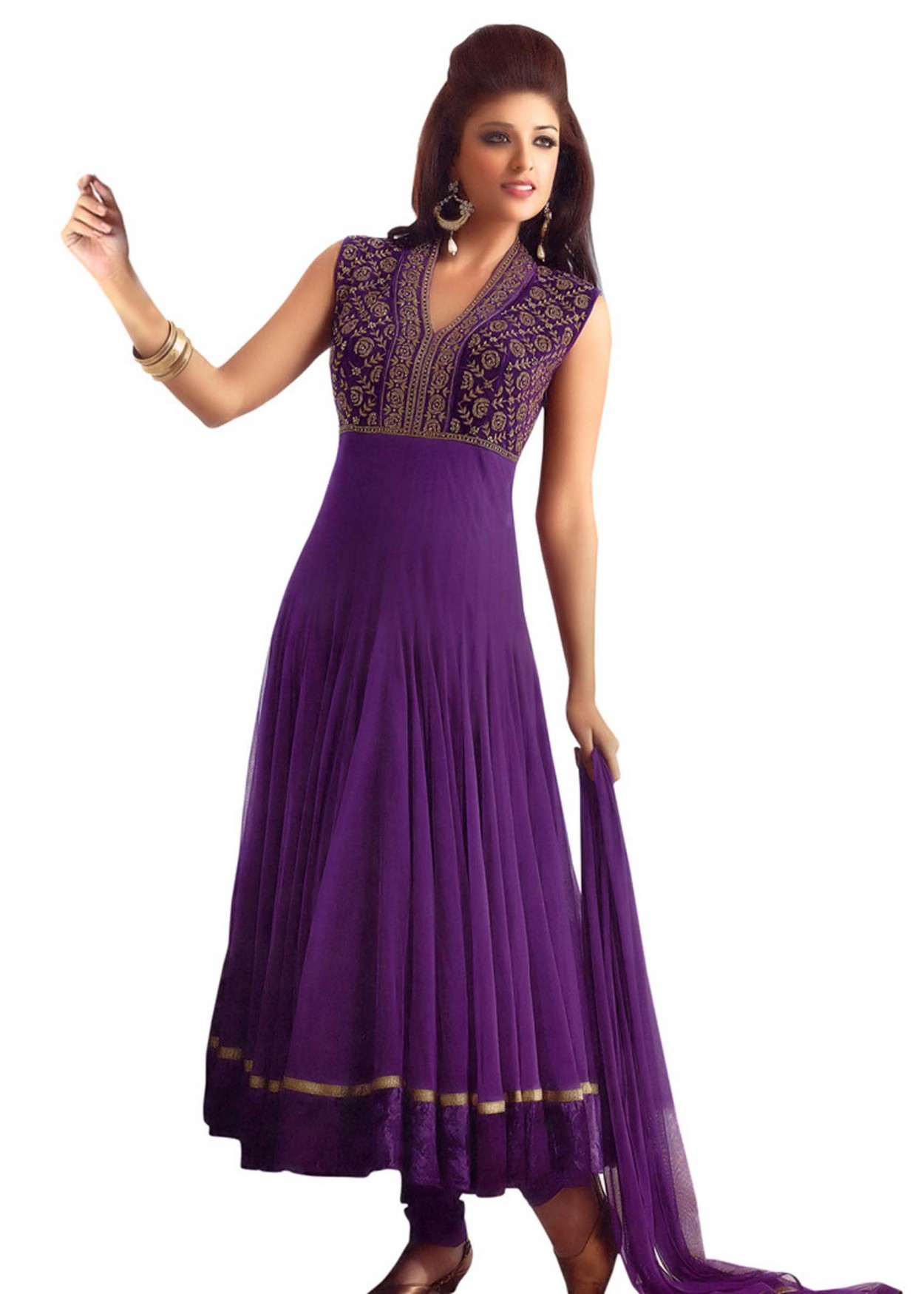 Manufacturers Exporters and Wholesale Suppliers of Purple Anarkali Suit New Delhi Delhi