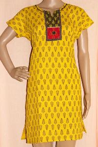 Manufacturers Exporters and Wholesale Suppliers of Yellow Cottoen Kurti New Delhi Delhi