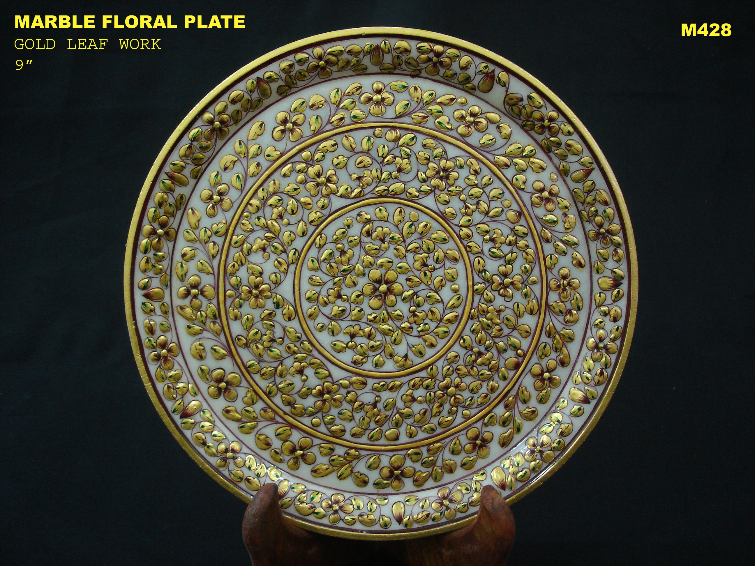 Manufacturers Exporters and Wholesale Suppliers of Marble Plate Floral Design With Gold Work 02 Jaipur Rajasthan