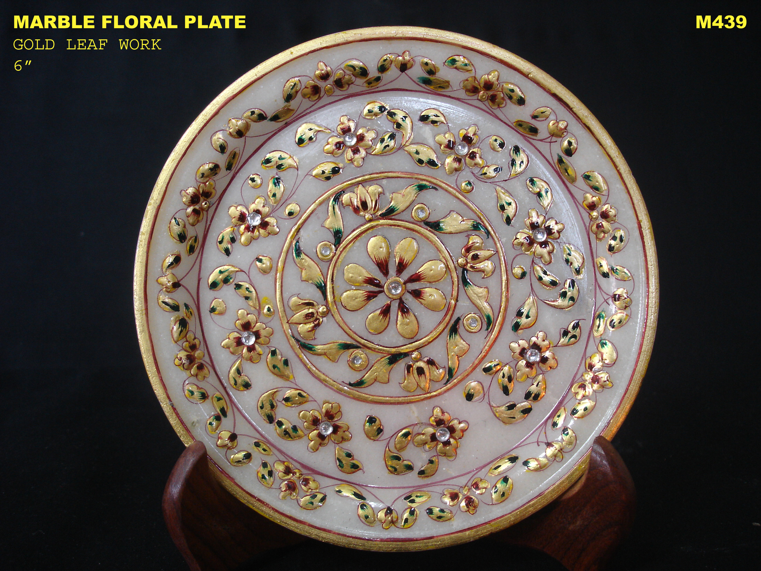 Manufacturers Exporters and Wholesale Suppliers of Marble Plate Floral Design  With Gold Work 05 Jaipur Rajasthan