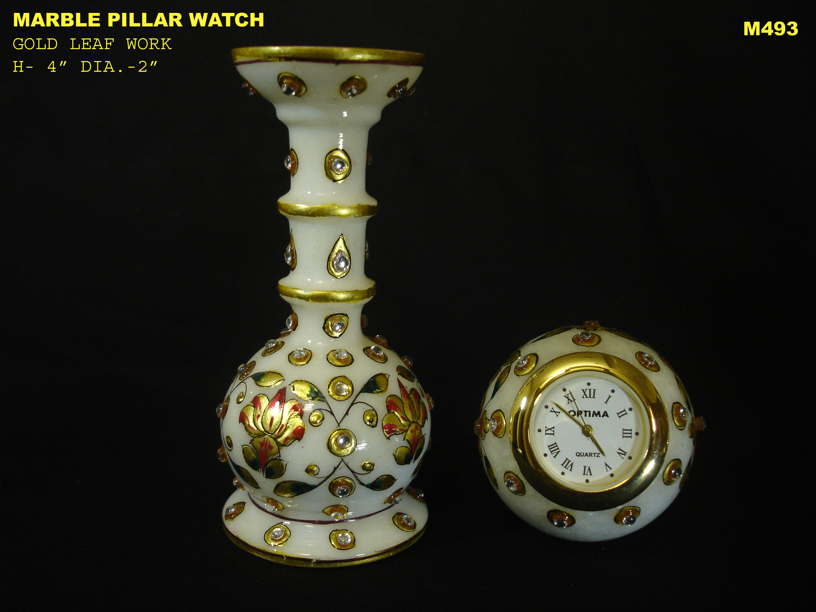 Manufacturers Exporters and Wholesale Suppliers of Marble Watch Stand Set With Gold Work Jaipur Rajasthan