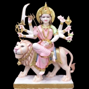 Manufacturers Exporters and Wholesale Suppliers of Beautiful Marble Durga Ji Statues for Temples Alwar Rajasthan