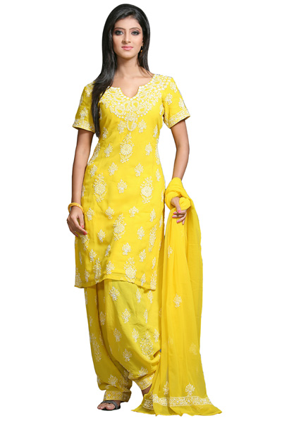 Manufacturers Exporters and Wholesale Suppliers of Yellow Salwar Kameez New Delhi Delhi